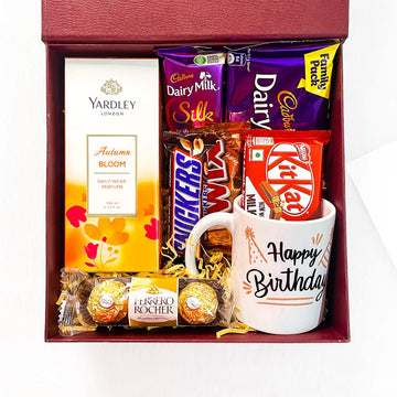 Premium Birthday Gift Hamper – Perfume, Chocolates & Mug